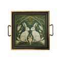 Two Rabbits Art Nouveau Style Decorative Tray | Tabletop