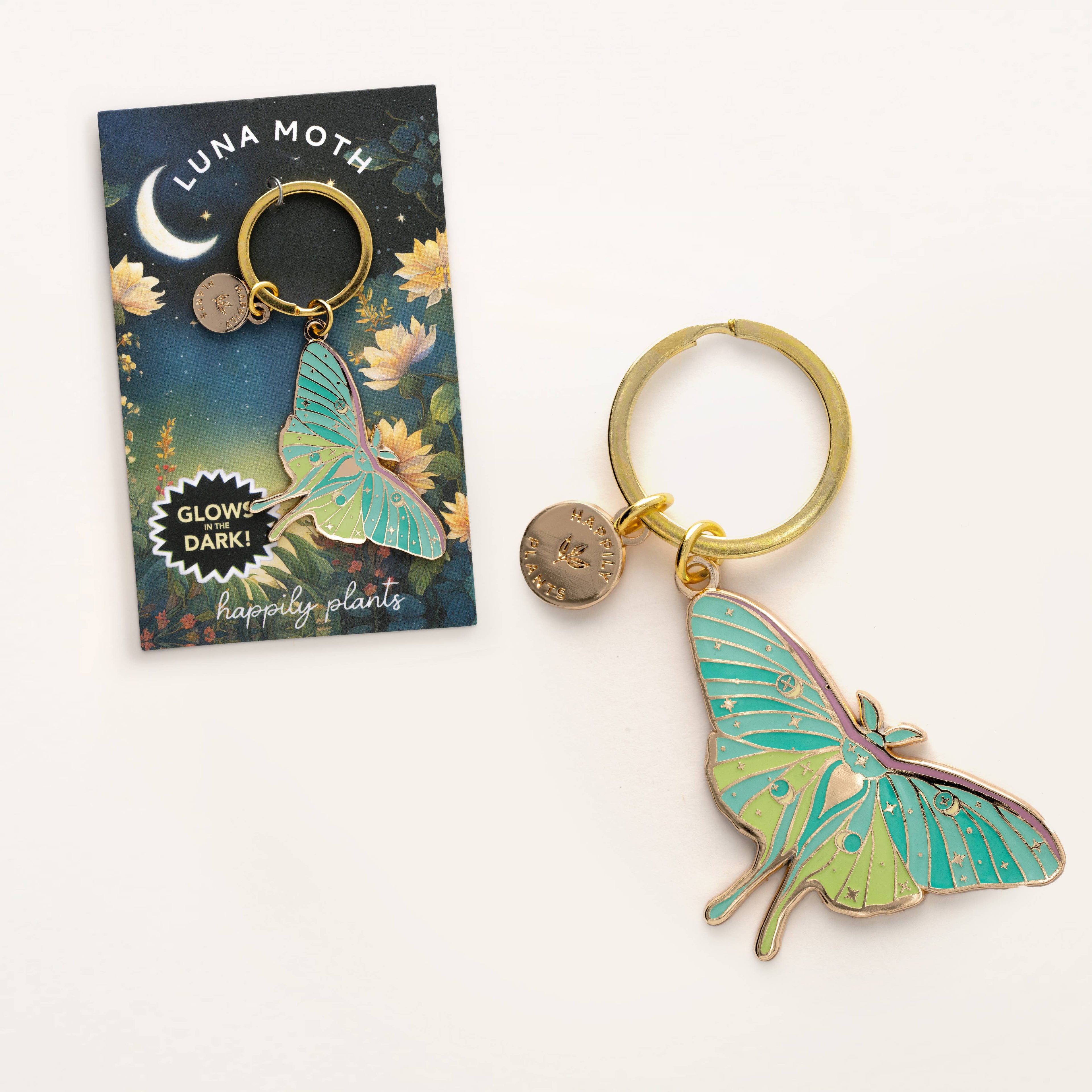 Luna Moth Bag Charm, Glow in the Dark, Fantasy Gift, Witchy 