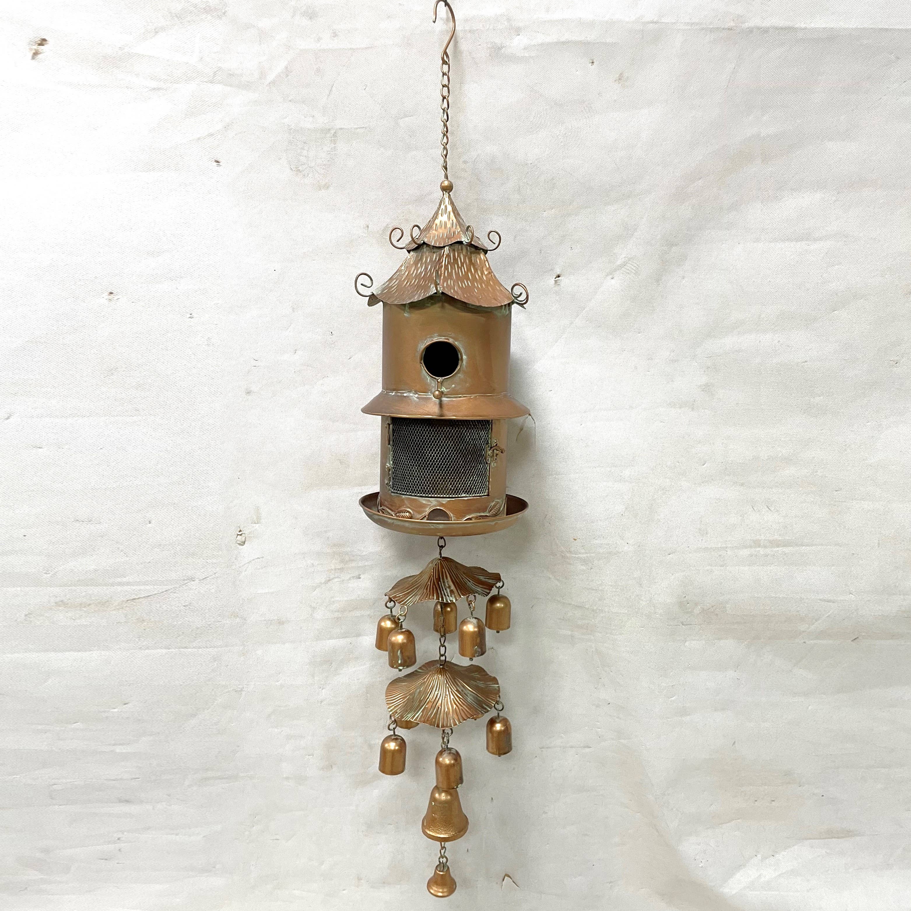 4 Asst. Hanging Birdhouse Feeder with Chimes