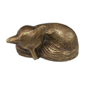 Antiqued Brass Sleeping Fox Tabletop Decor | Home Accents