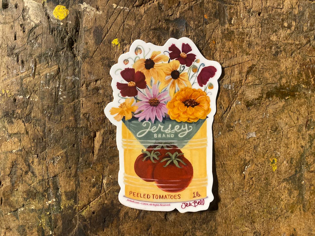 New Jersey Tomato Sticker in Vintage Tin Can