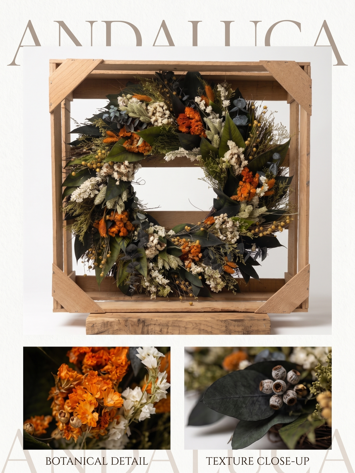 The Saratoga Dried Floral Wreath