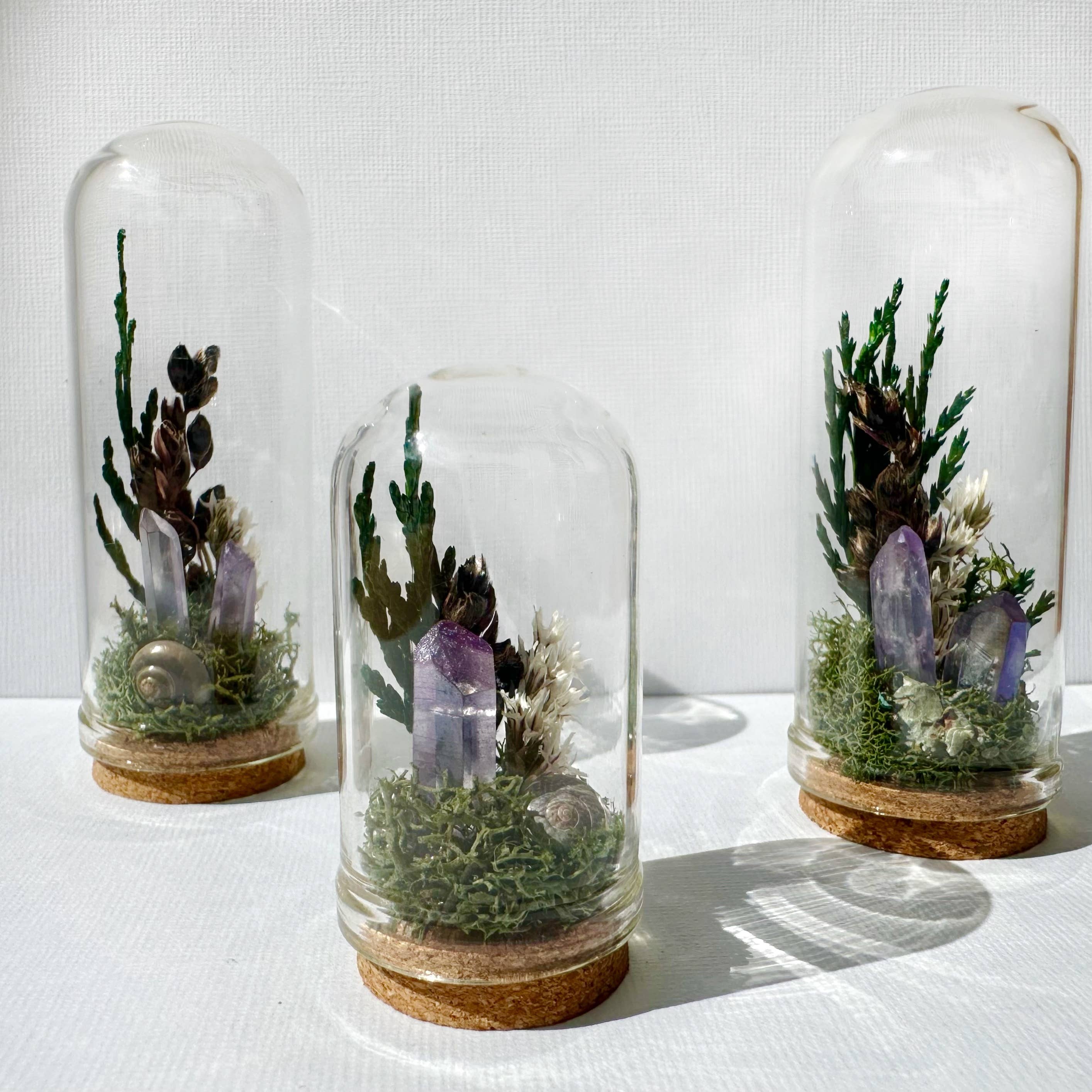 Starlight Crystal Fairy Garden Mini Floral Terrarium Cloche