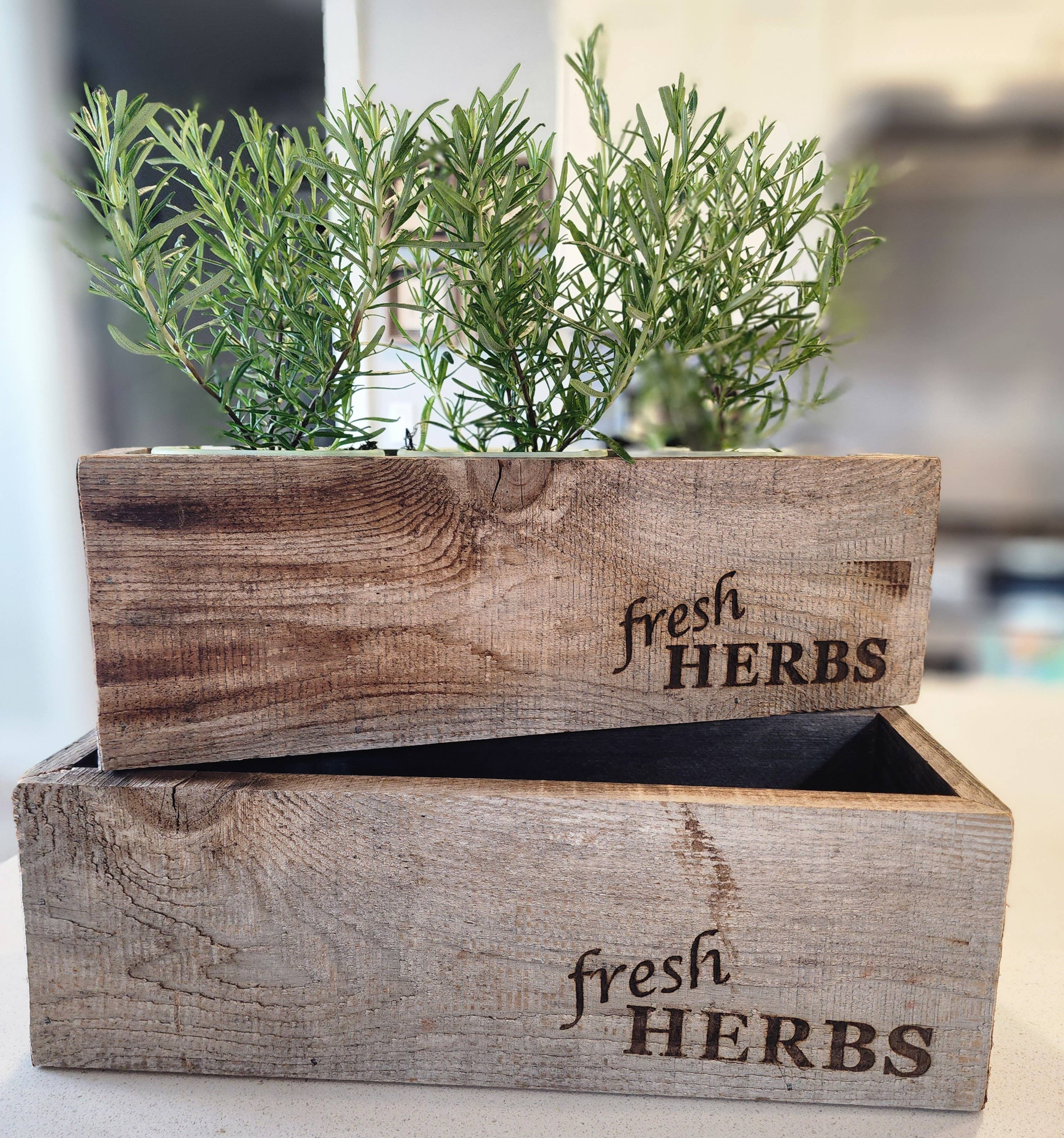 Reclaimed Wood Rustic Herb Planter - Trough