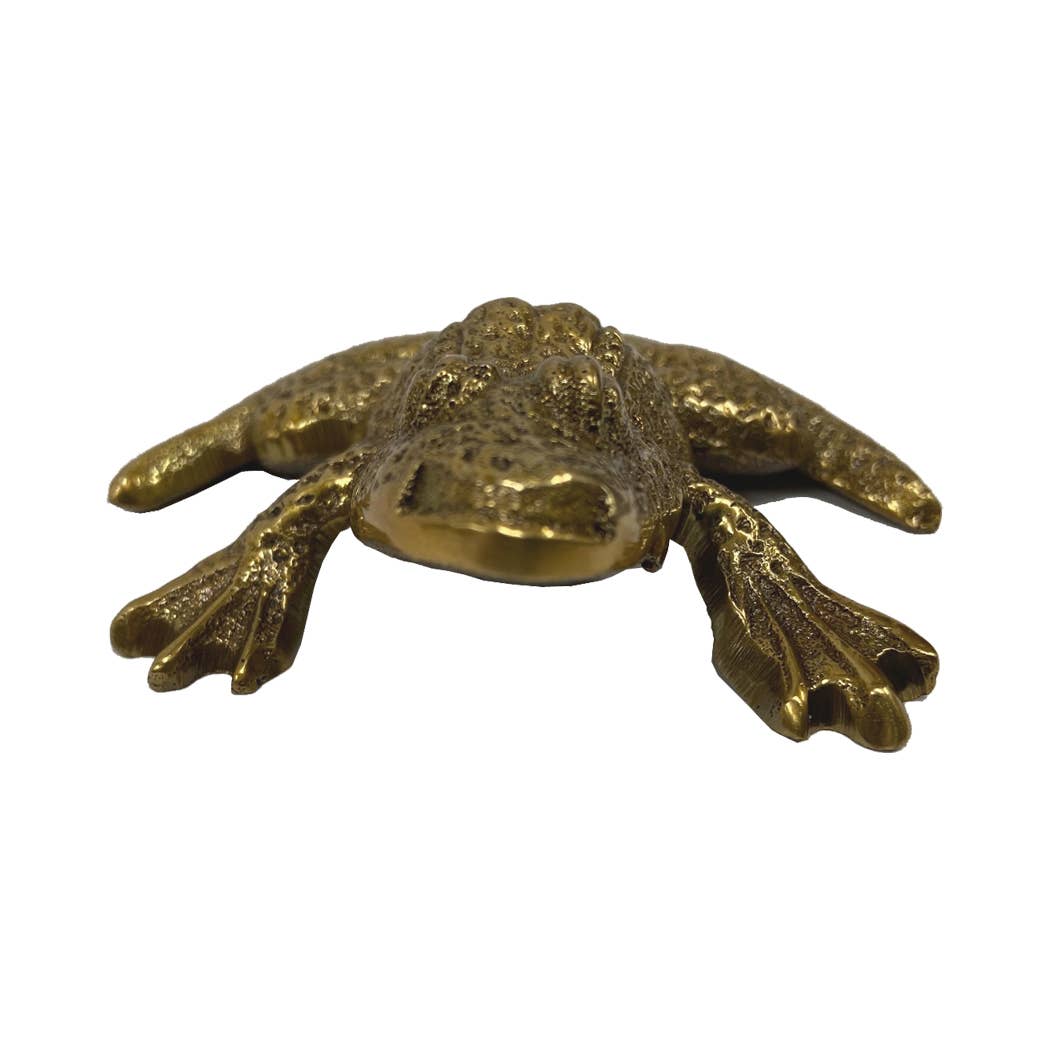 Antiqued Solid Brass Frog Tabletop Decor | Home accents