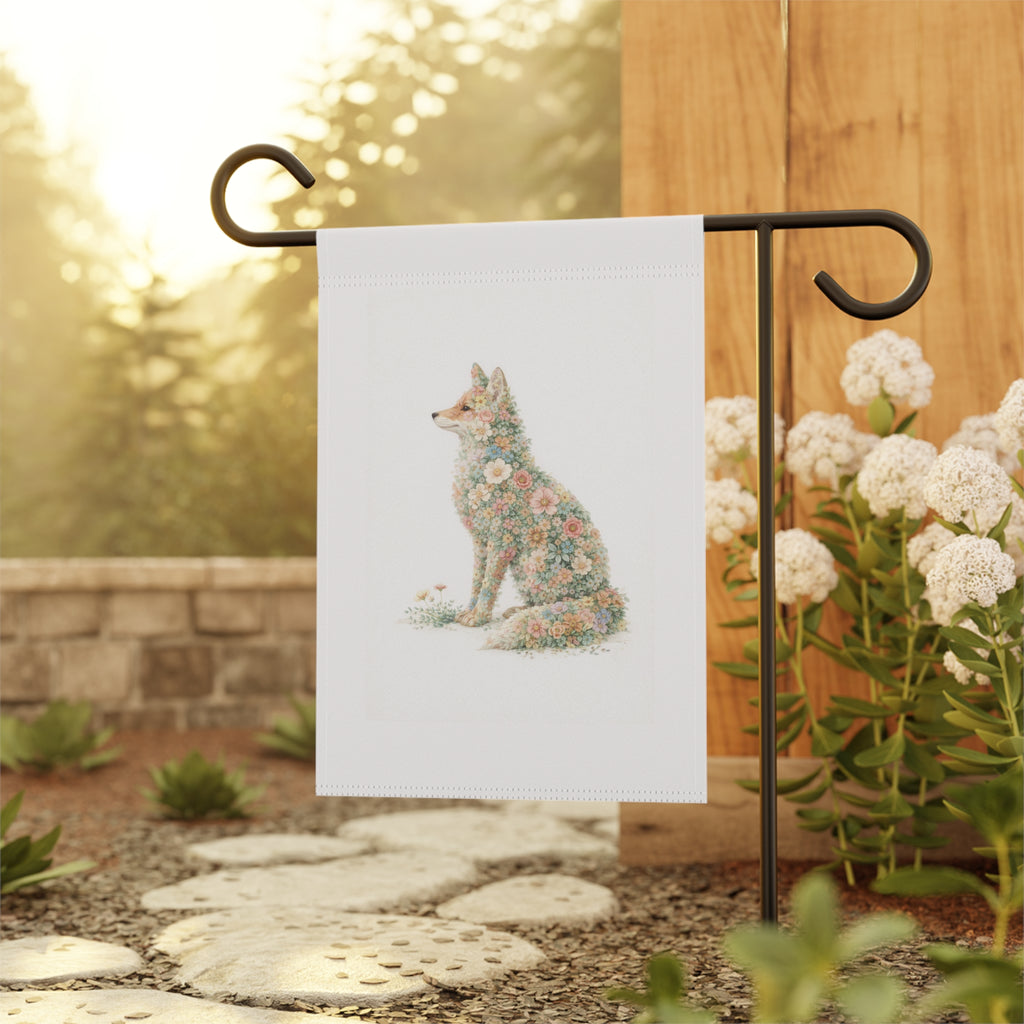 Floral Watercolor Fox Garden Banner