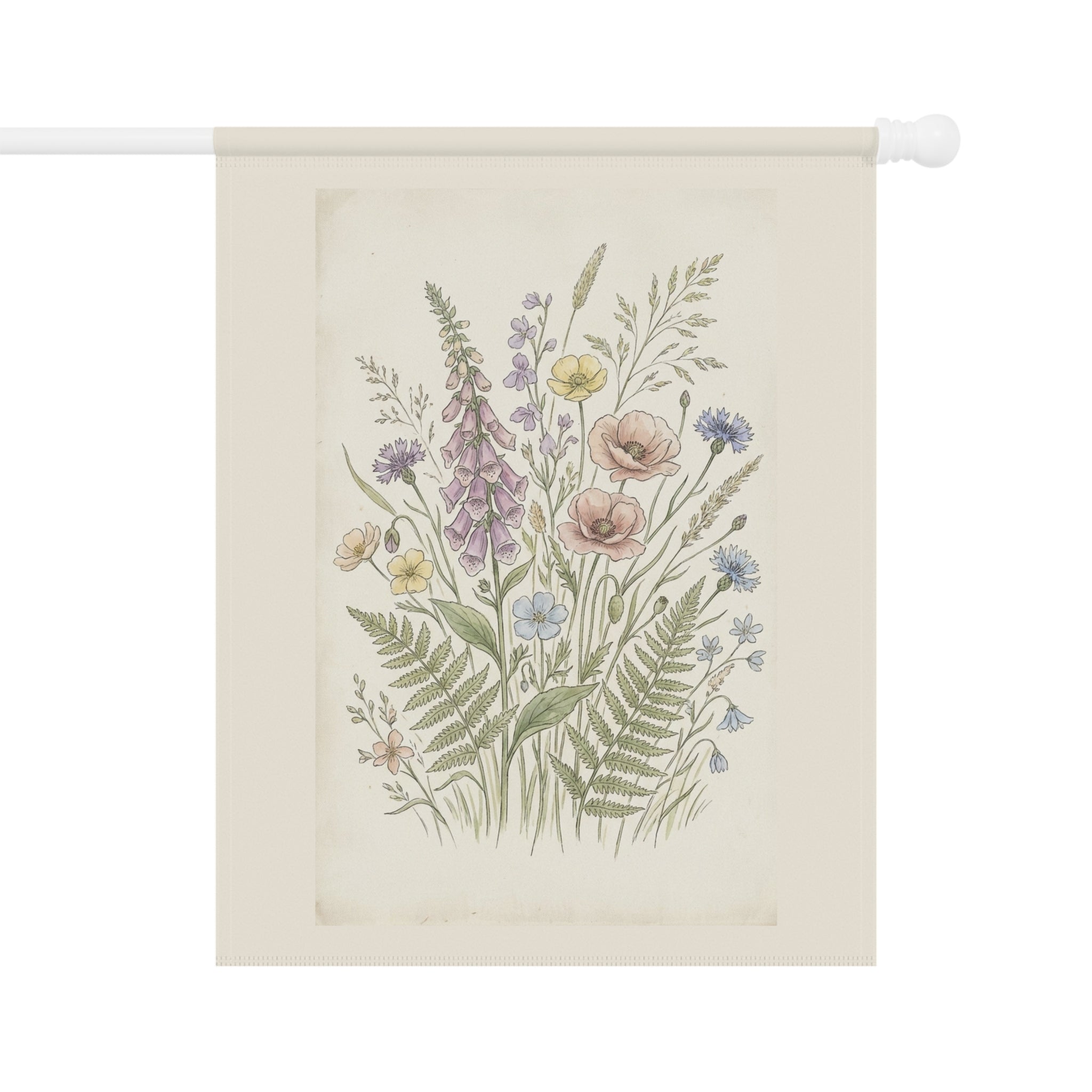 Wildflower Garden Flag — Botanical House Banner for Porch & Yard