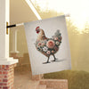 Romantic Floral Chicken Garden Flag — Pastel Watercolor Cottage Decor
