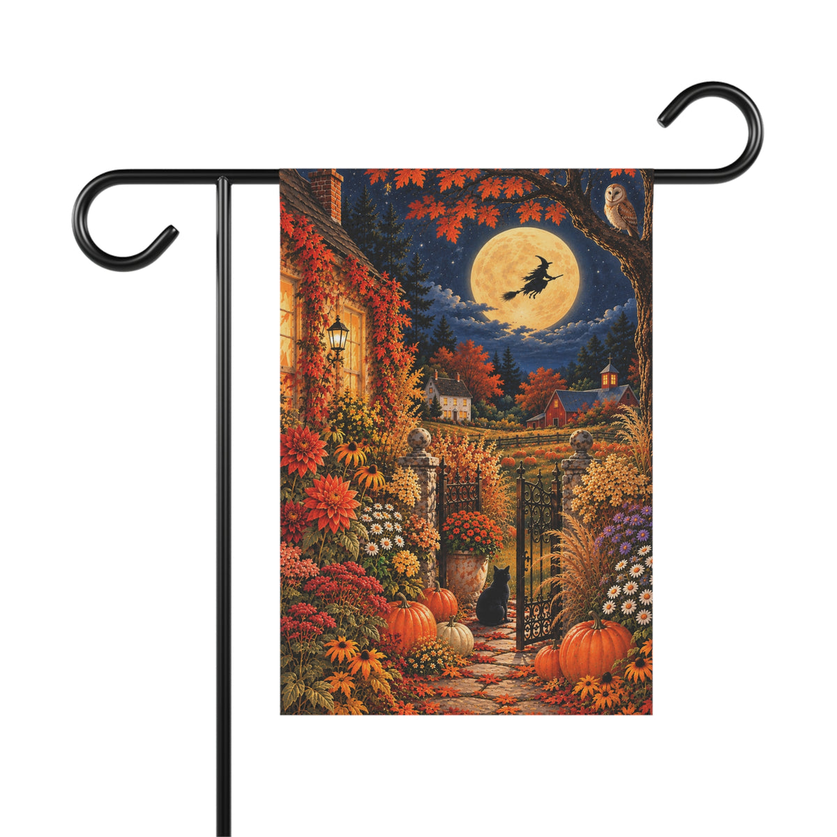 The Witching Garden | Vintage Halloween Garden Flag