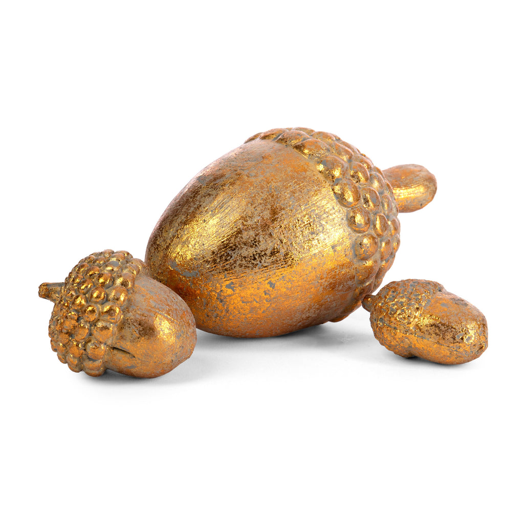 Gold Cement Acorn Fall / Holiday Decor