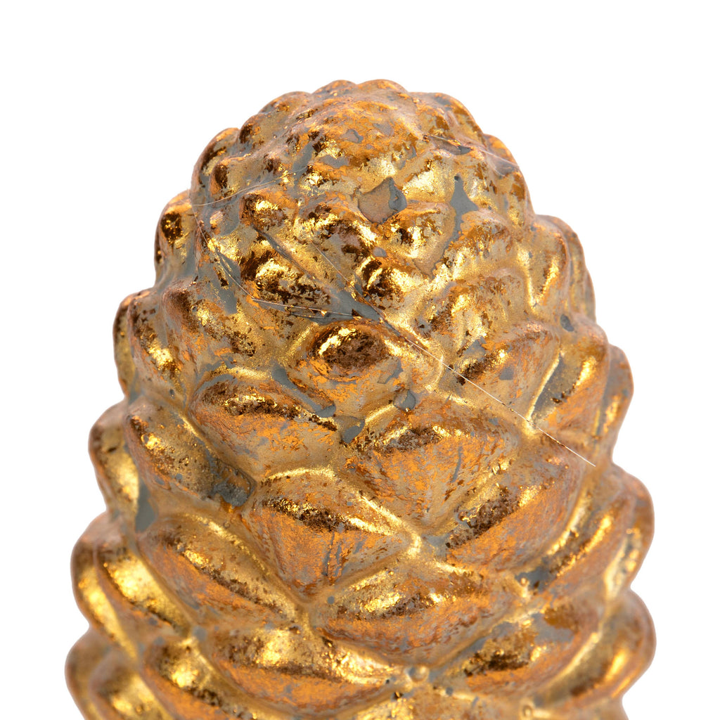 Gold Cement Pinecone Decor