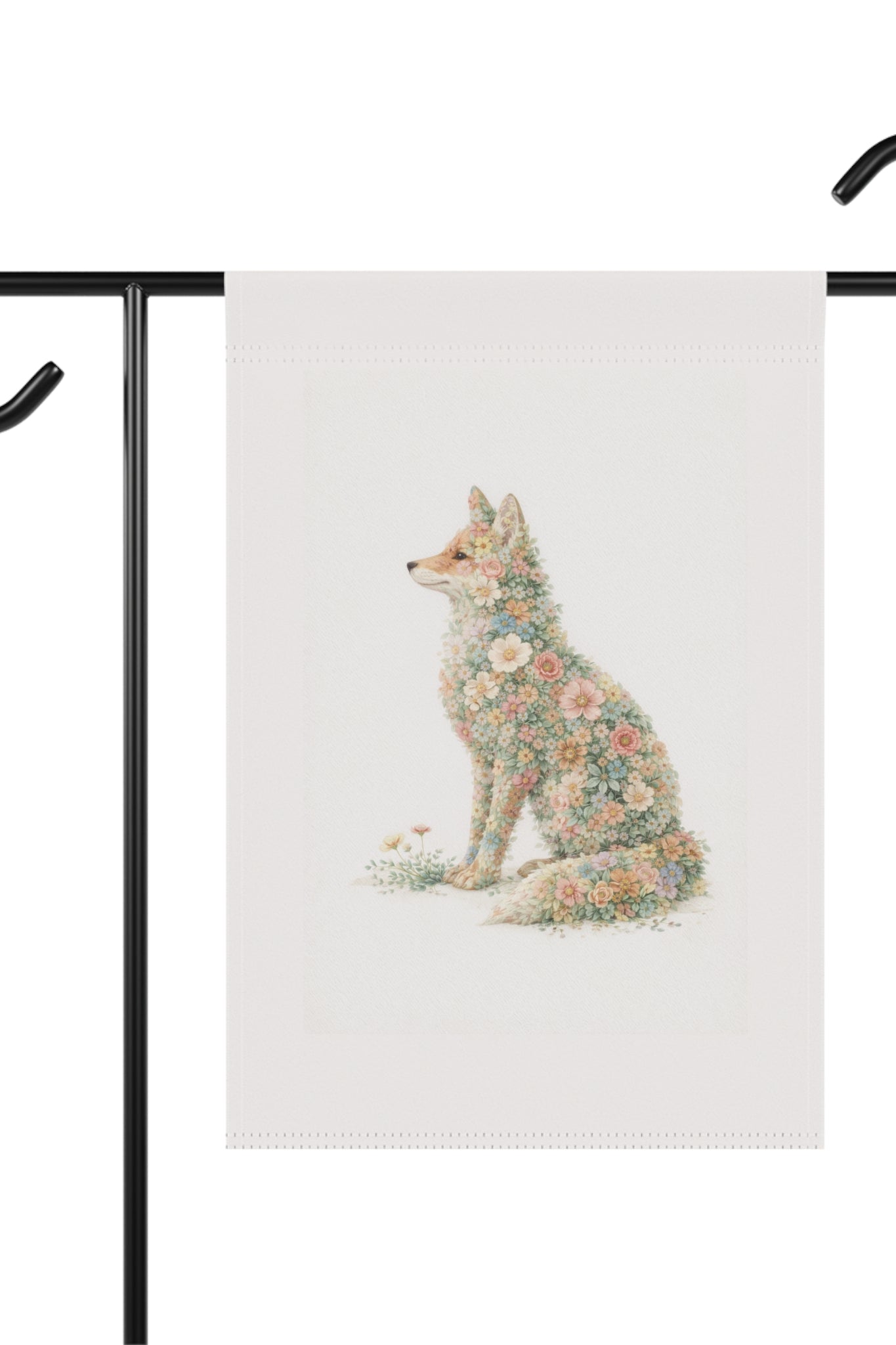 Floral Watercolor Fox Garden Banner
