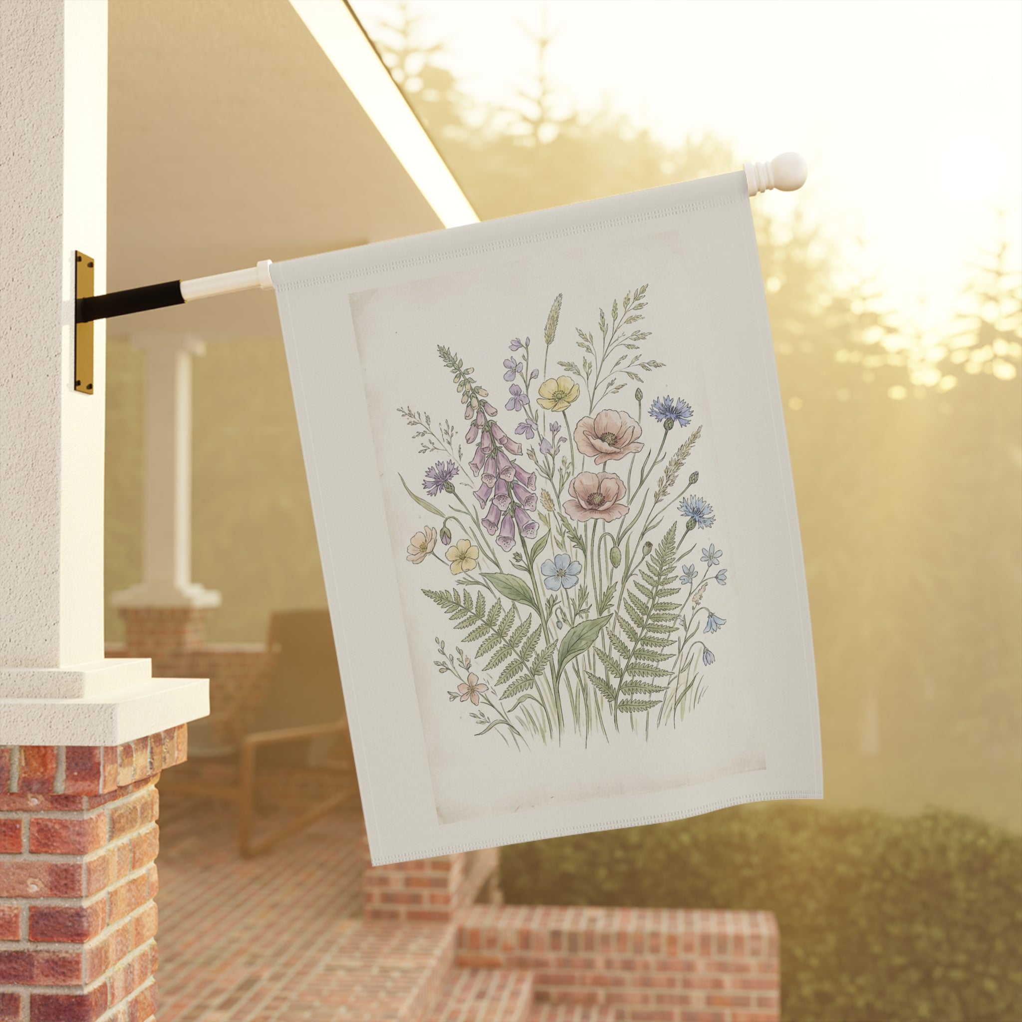 Wildflower Garden Flag — Botanical House Banner for Porch & Yard