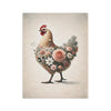 Romantic Floral Chicken Garden Flag — Pastel Watercolor Cottage Decor