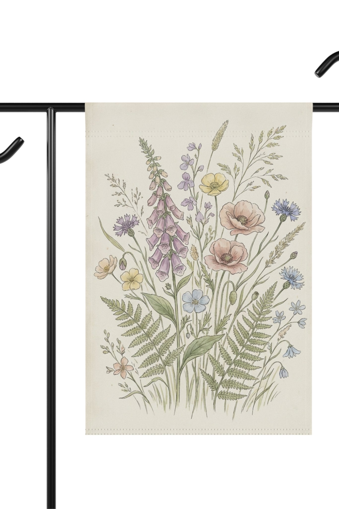 Wildflower Garden Flag — Botanical House Banner for Porch & Yard