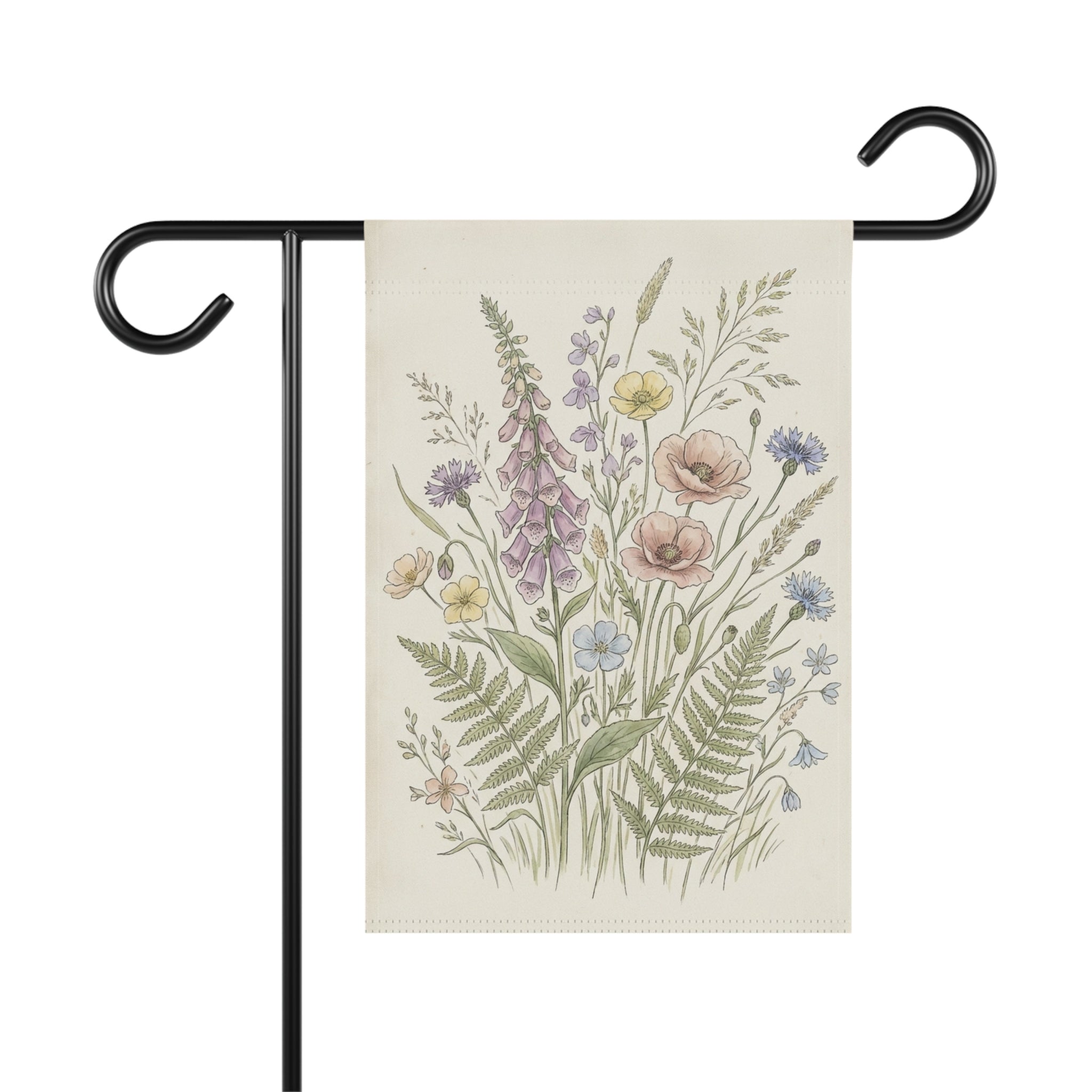 Wildflower Garden Flag — Botanical House Banner for Porch & Yard