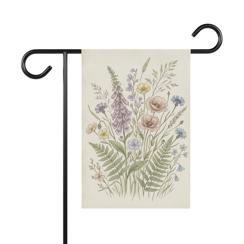 Wildflower Garden Flag — Botanical House Banner for Porch & Yard