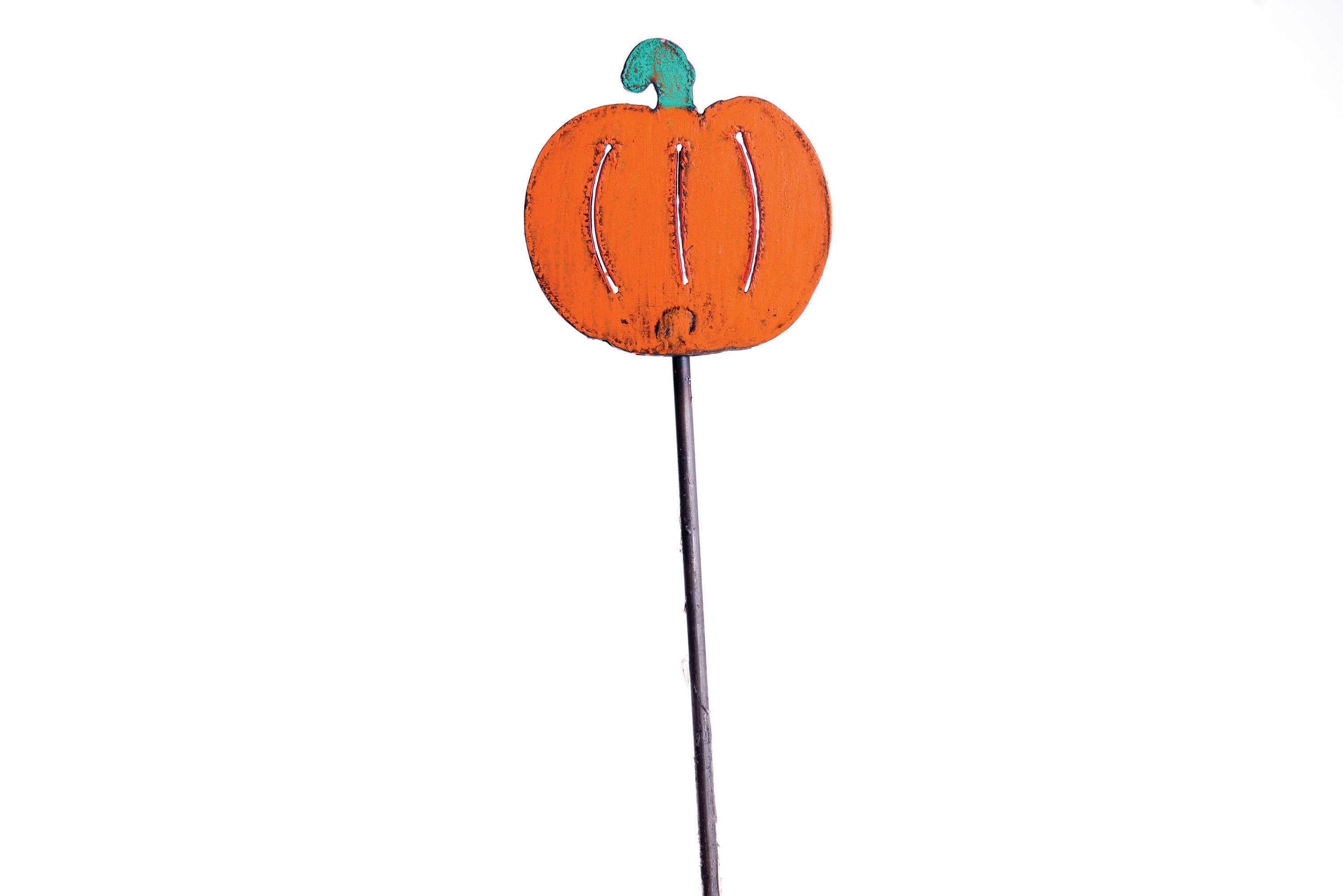 Pumpkin Plant Stake fall décor Halloween garden Thanksgiving