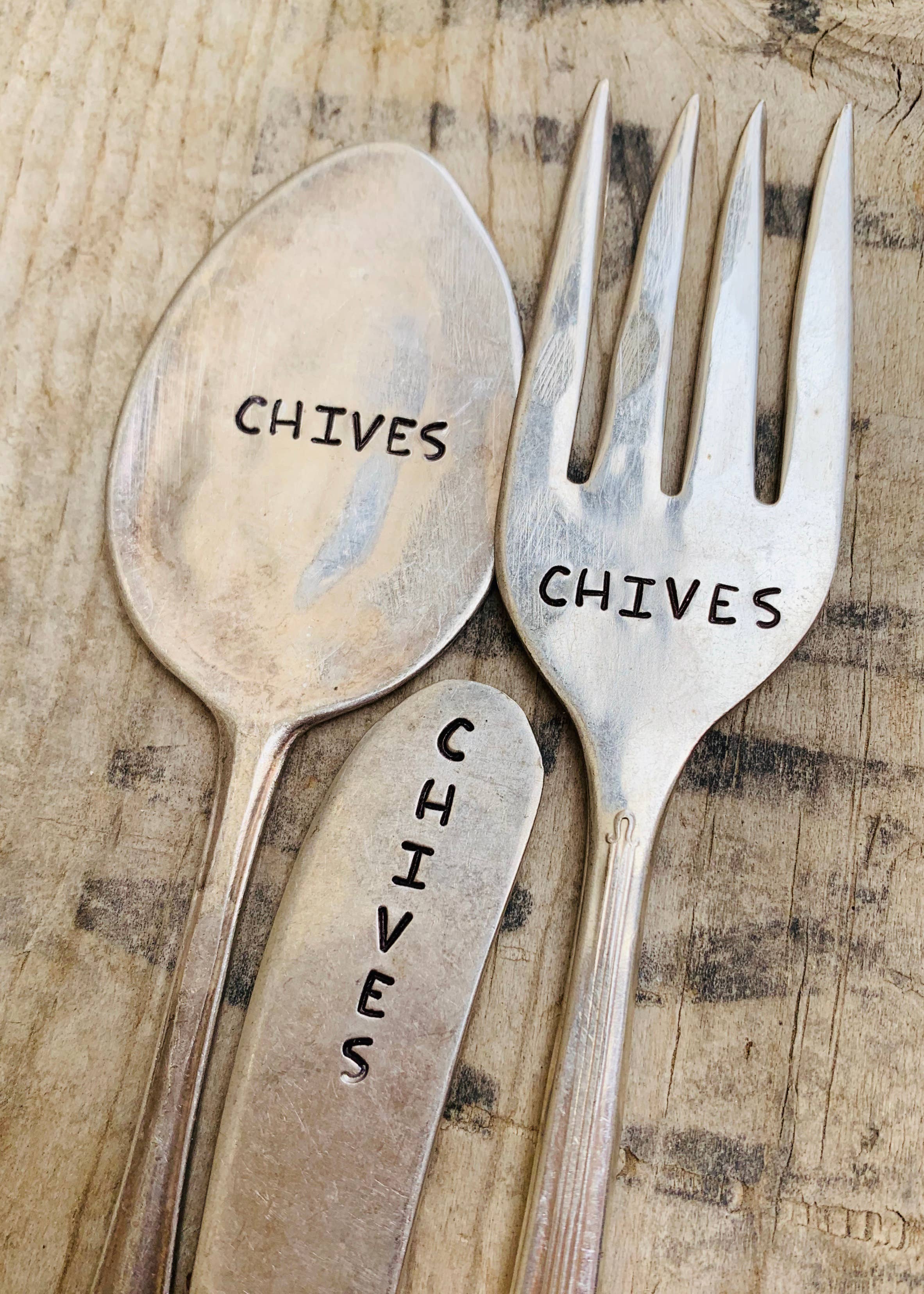 Herb Garden Marker Plant Stakes - vintage, hand-stamped