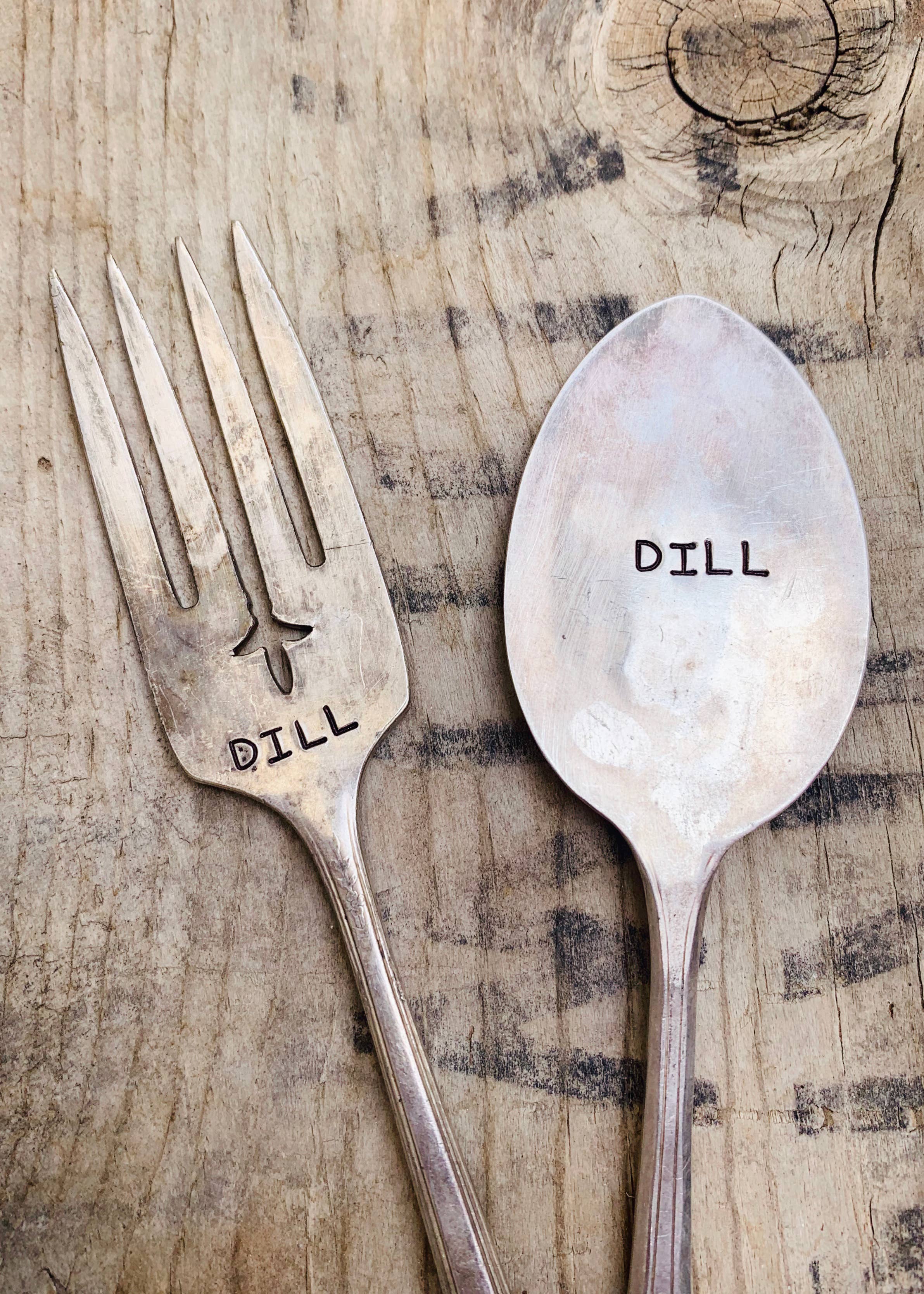 Herb Garden Marker Plant Stakes - vintage, hand-stamped