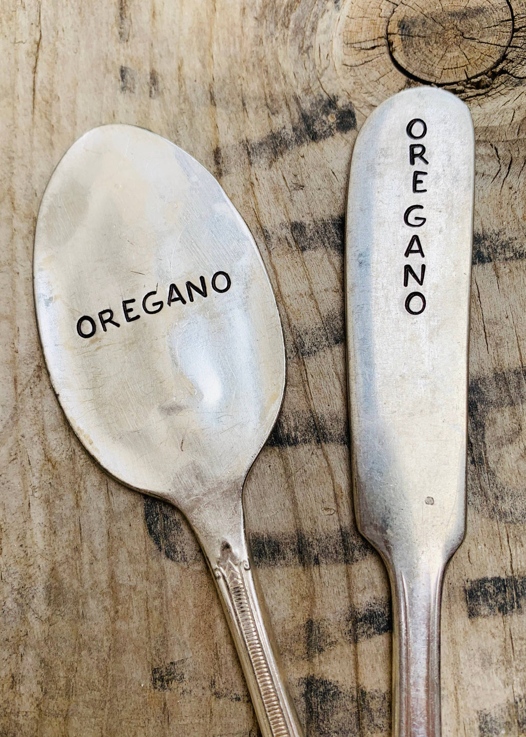 Herb Garden Marker Plant Stakes - vintage, hand-stamped