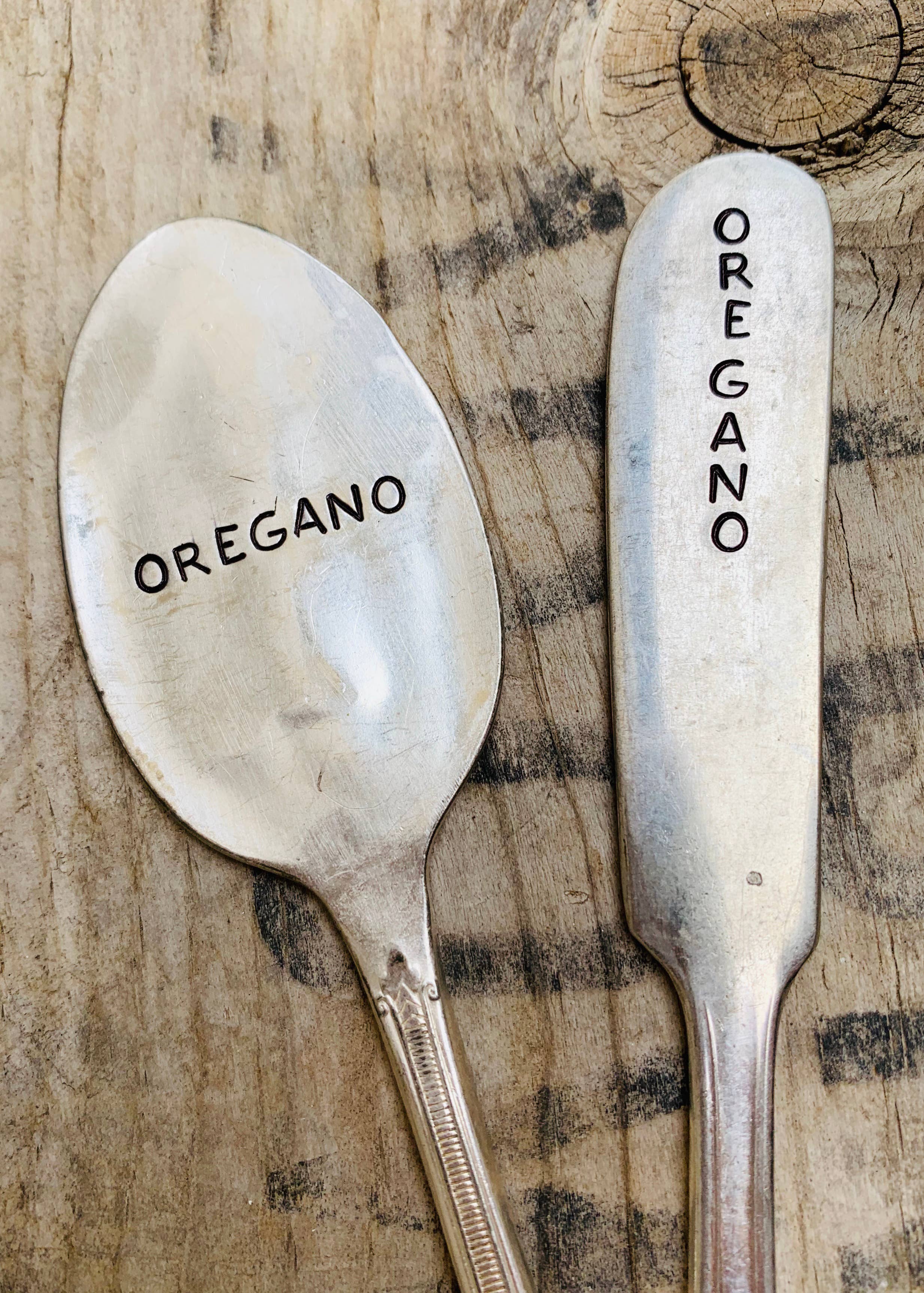 Herb Garden Marker Plant Stakes - vintage, hand-stamped