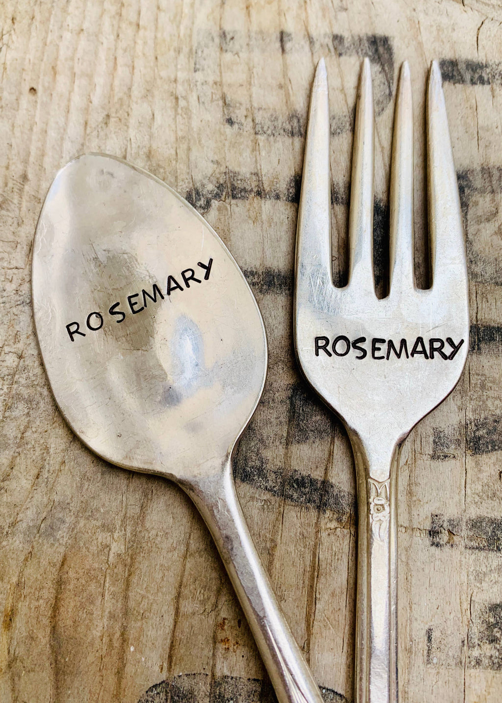 Herb Garden Marker Plant Stakes - vintage, hand-stamped