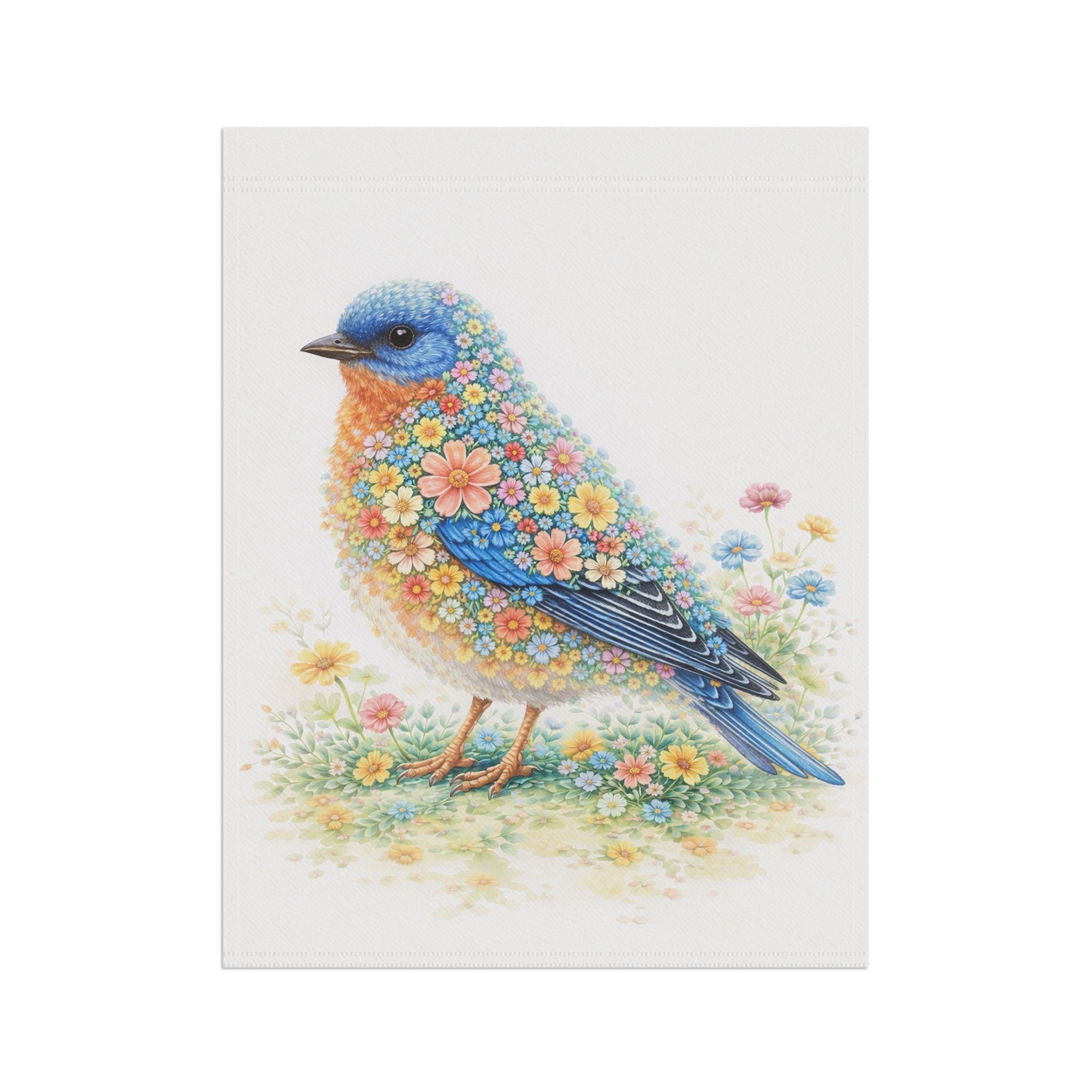 Bluebird Garden Flag and Banner -  Floral Cottage Spring Banner