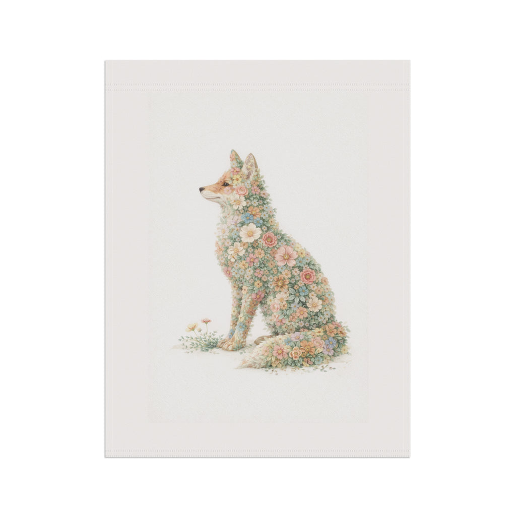 Floral Watercolor Fox Garden Banner