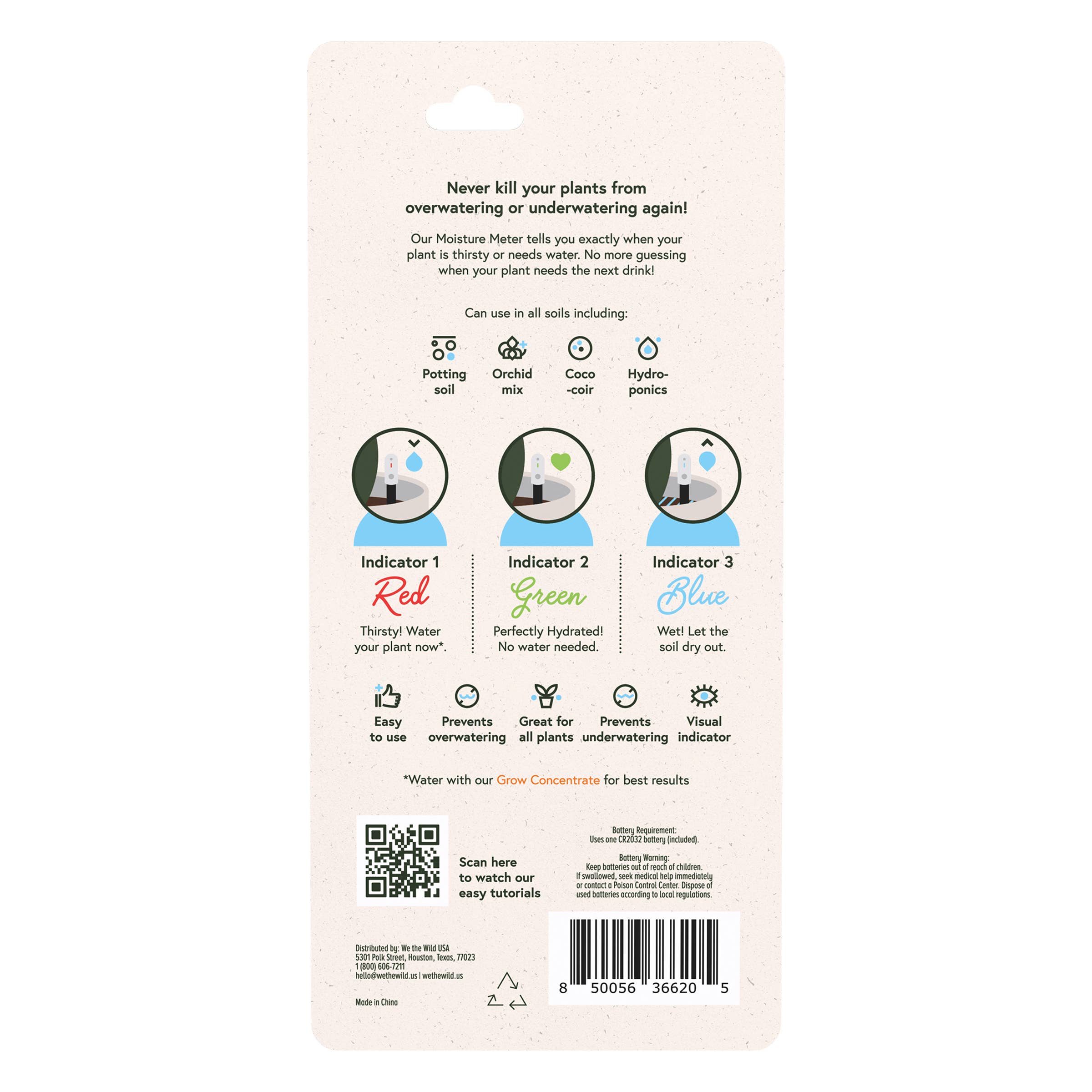 We the Wild Plant Water Moisture Meter