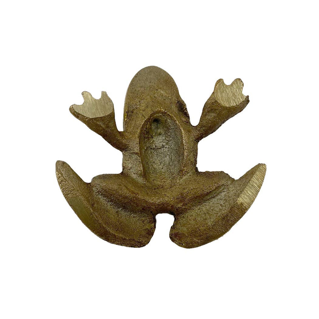 Antiqued Solid Brass Frog Tabletop Decor | Home accents