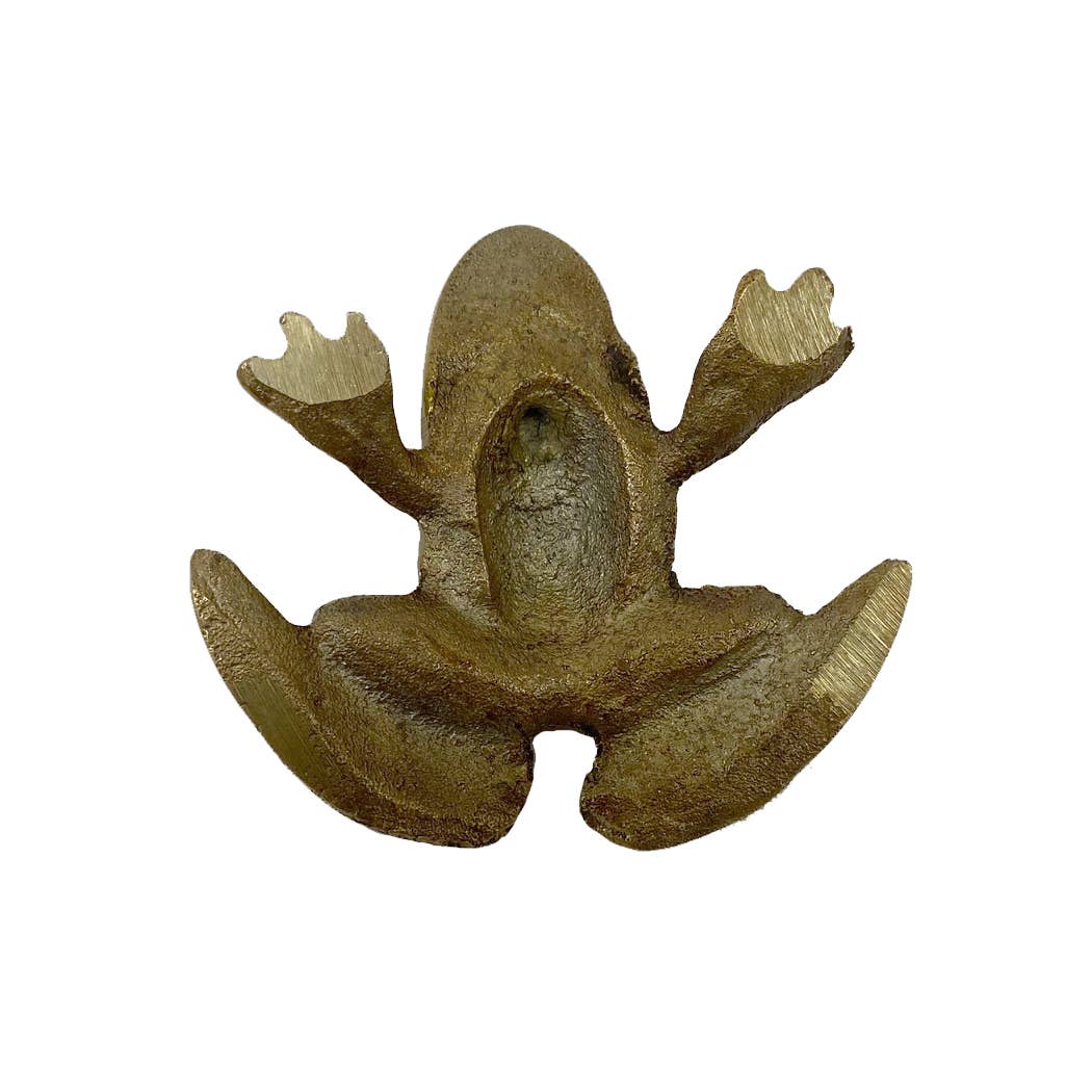 Antiqued Solid Brass Frog Tabletop Decor | Home accents