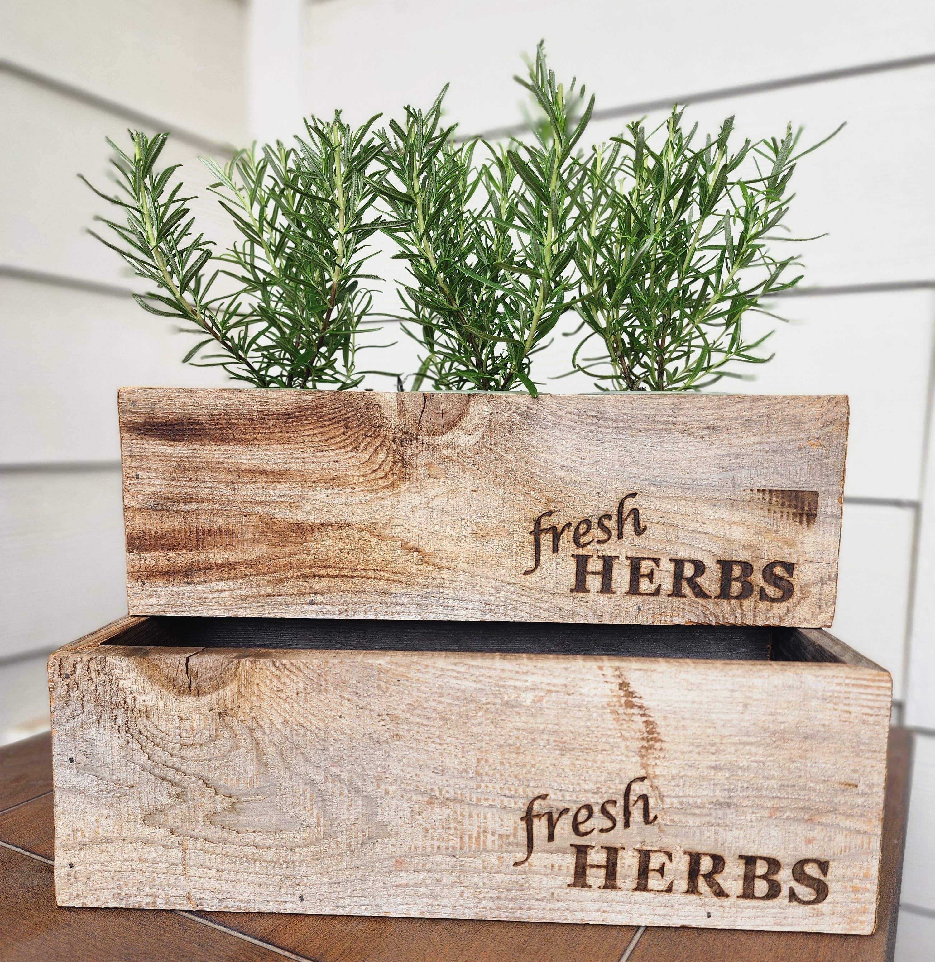 Reclaimed Wood Rustic Herb Planter - Trough