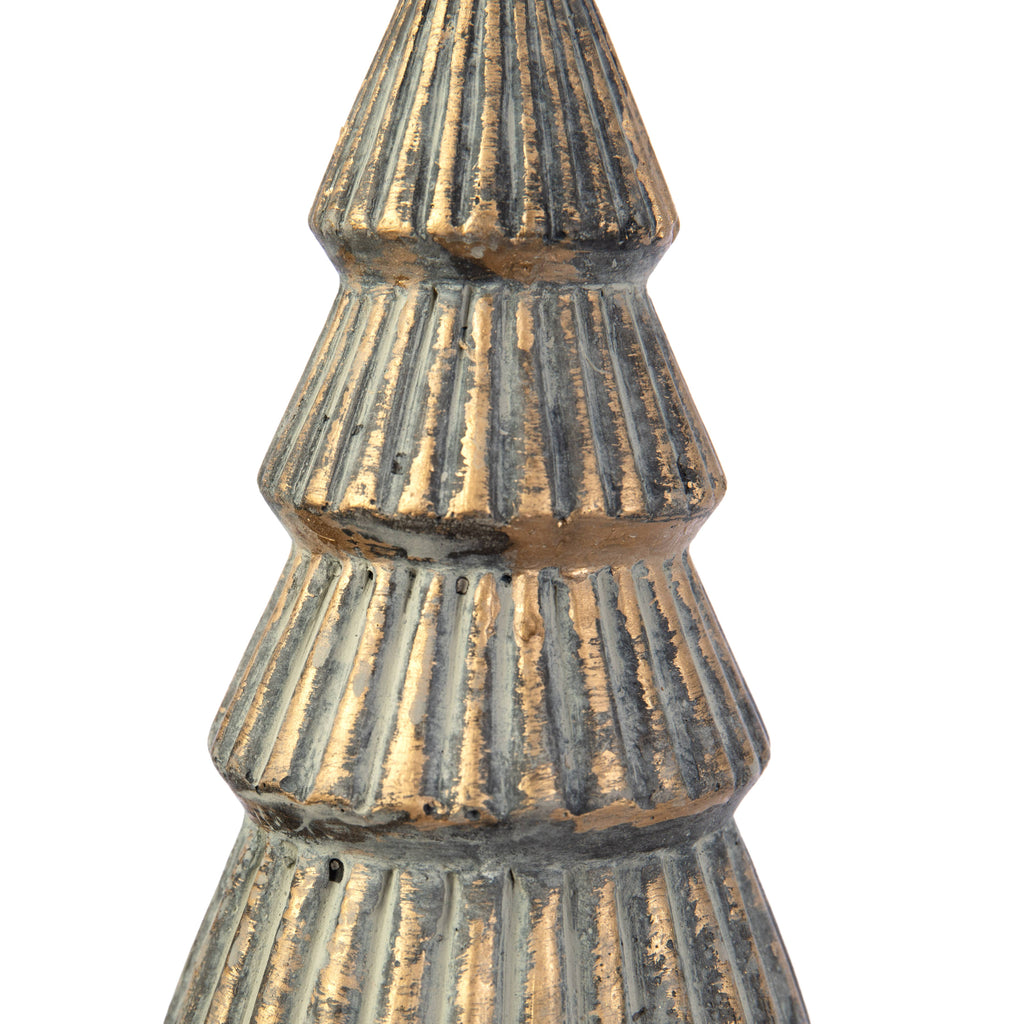 Weathered Gold Cement Christmas Tree Decor