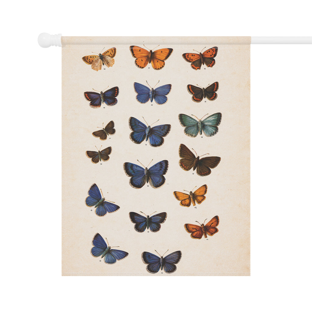 Vintage Butterfly Garden Flag — Floral House Banner