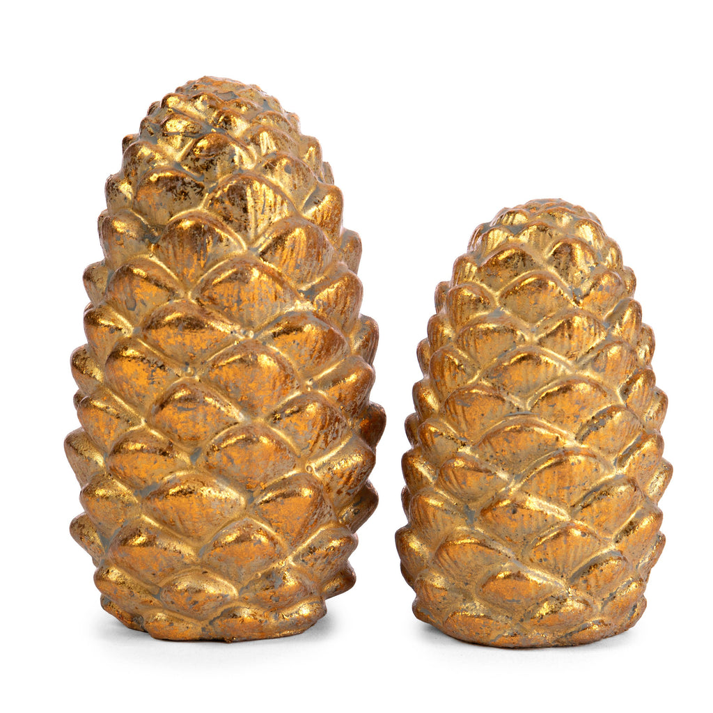 Gold Cement Pinecone Decor