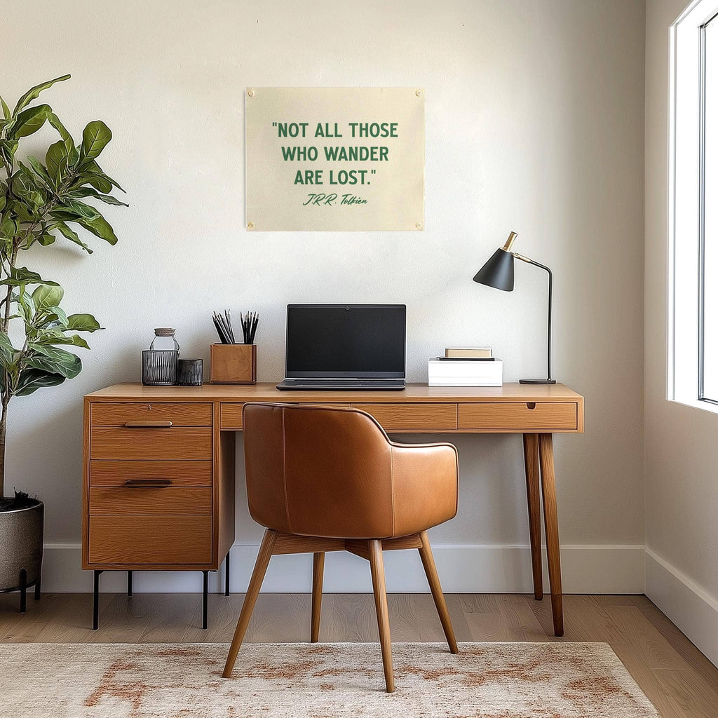 Not All Those Who Wander Are Lost Tolkien Quote Felt Banner