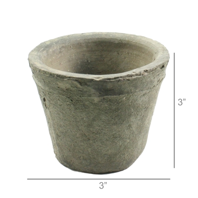 Rustic Terra Cotta Rose Pot - Petite - Moss Grey