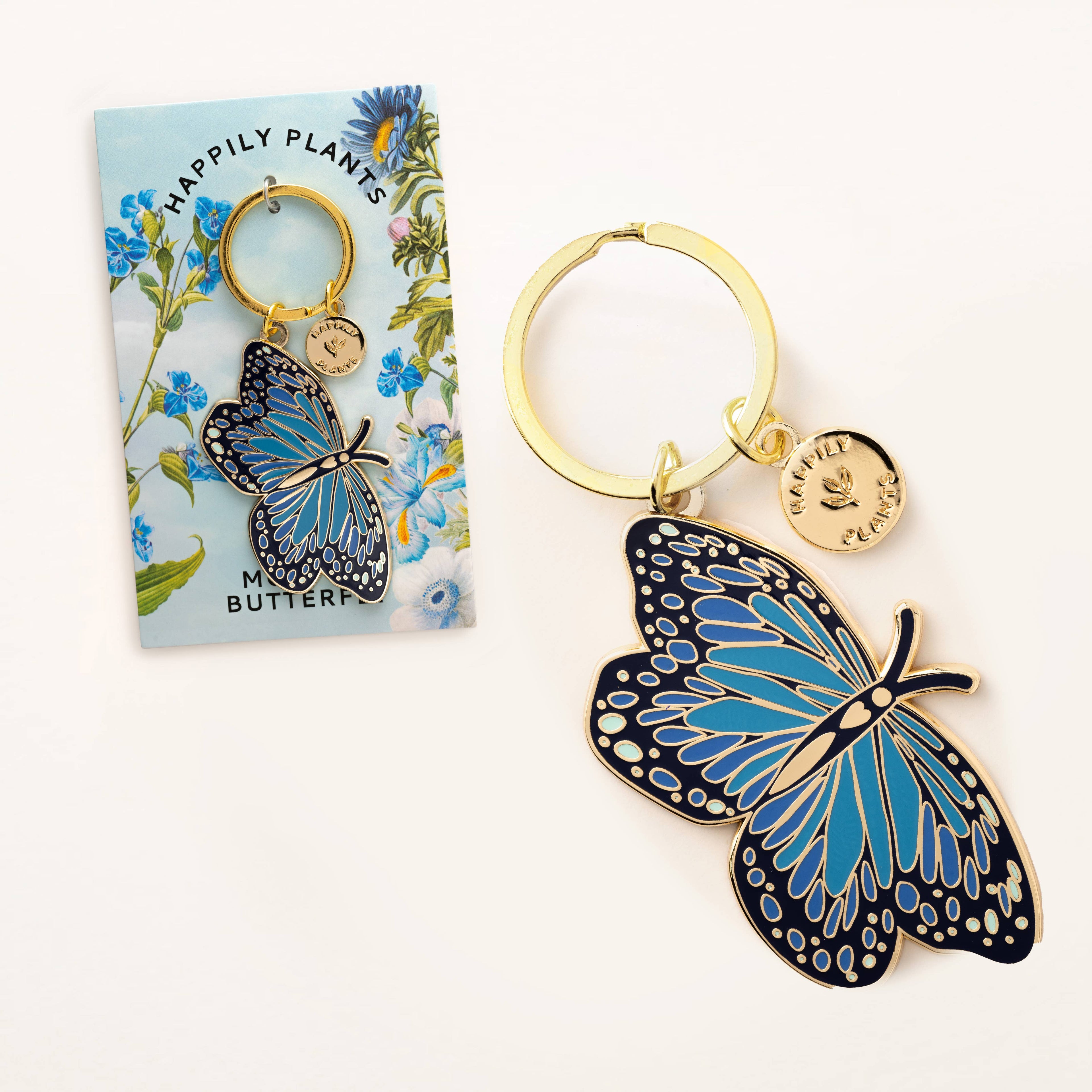Blue Morpho Butterfly Keychain & Bag Charm, Spring Gifts