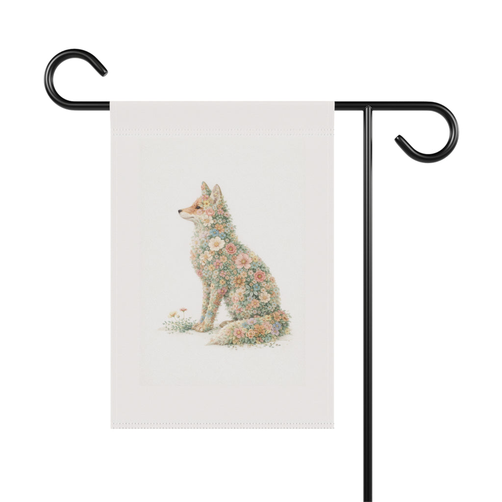 Floral Watercolor Fox Garden Banner