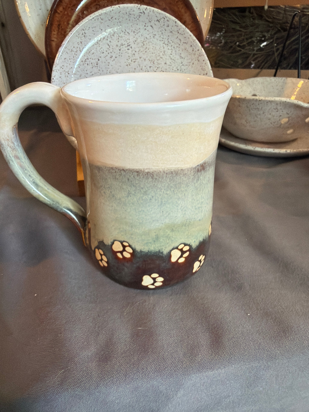 Blue Two Toned Dog Print Mug