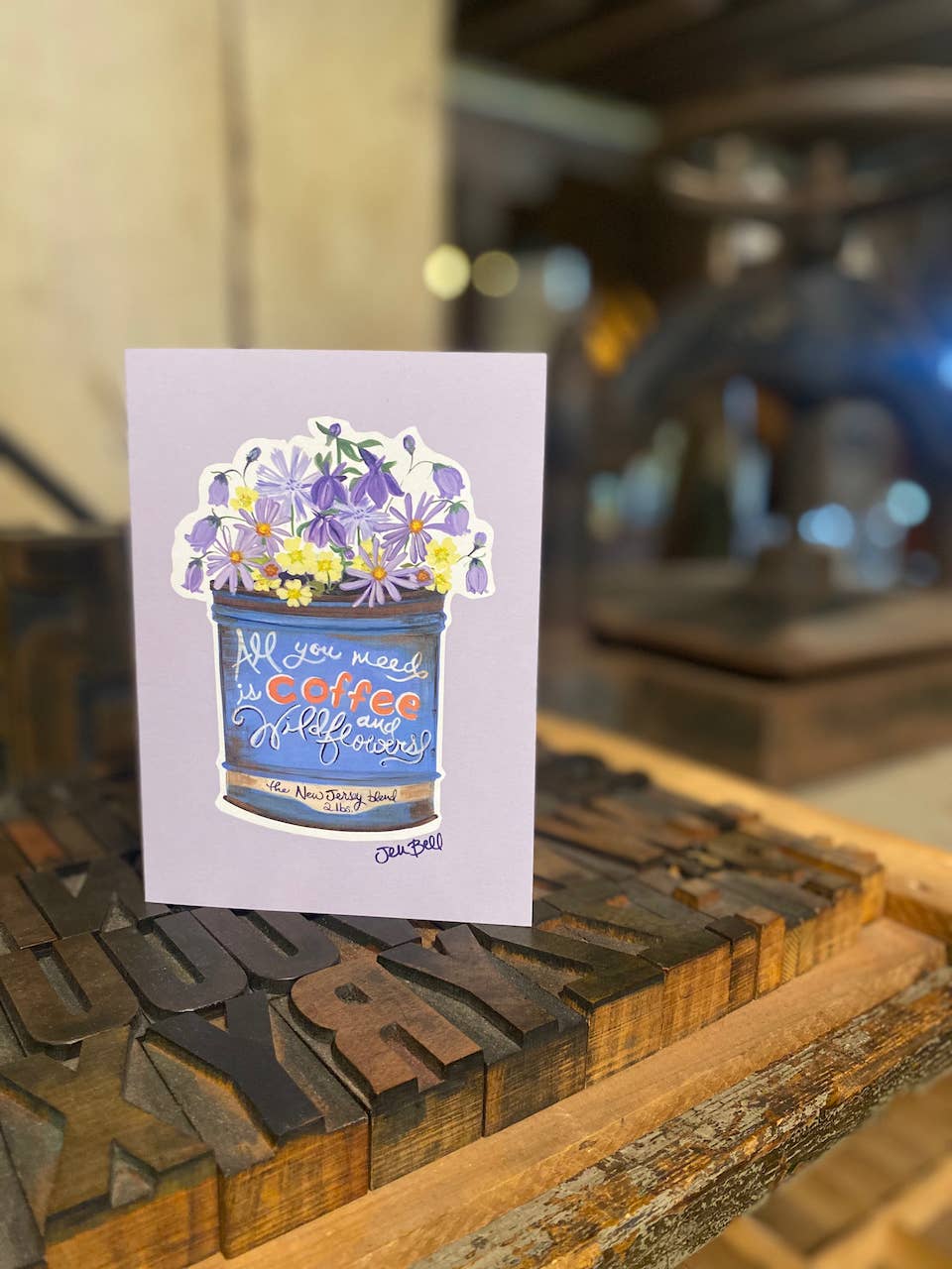 NJ Greeting Card Set Featuring Wildflowers and Vintage Cans