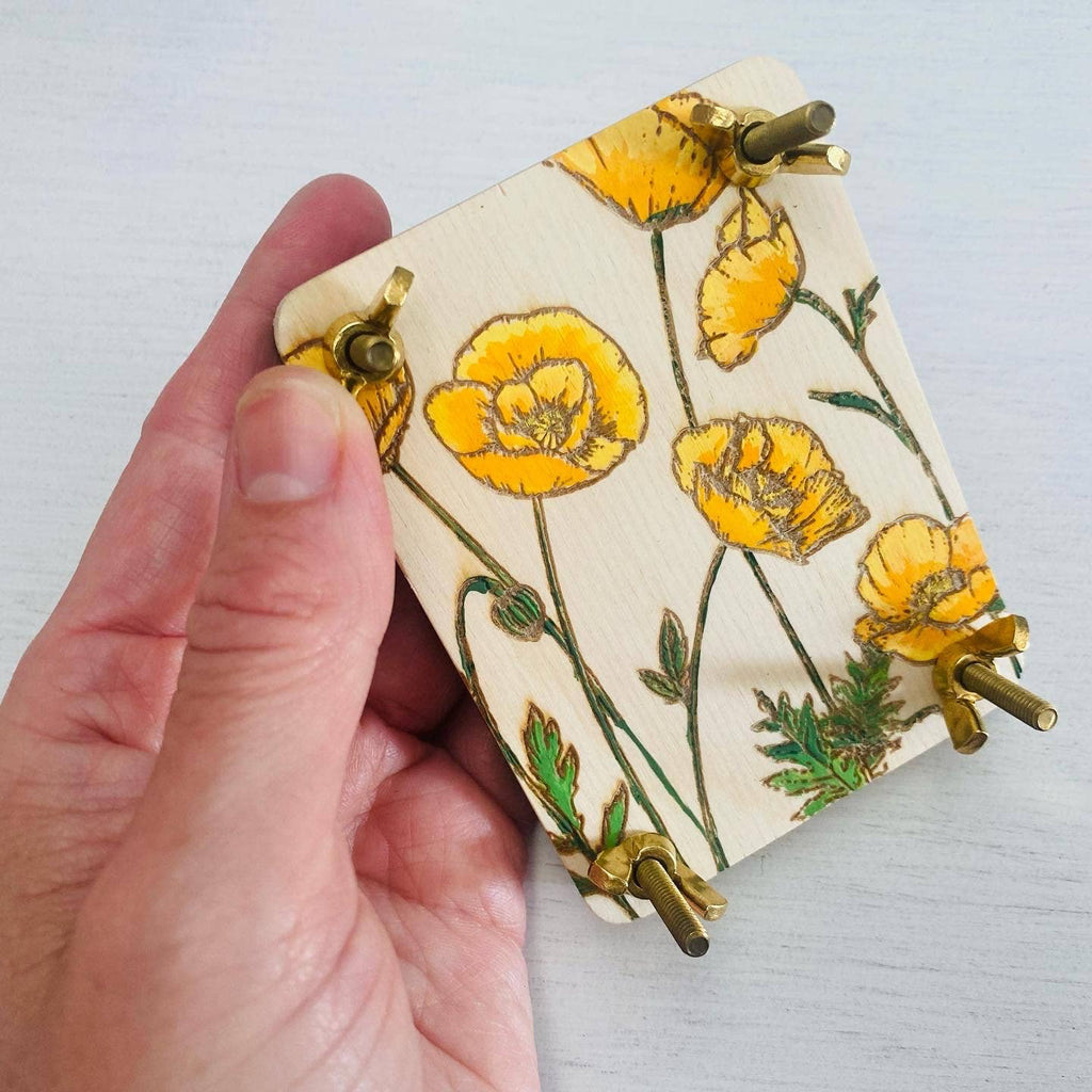 Hand Painted State Flower Pocket-Size Flower Press