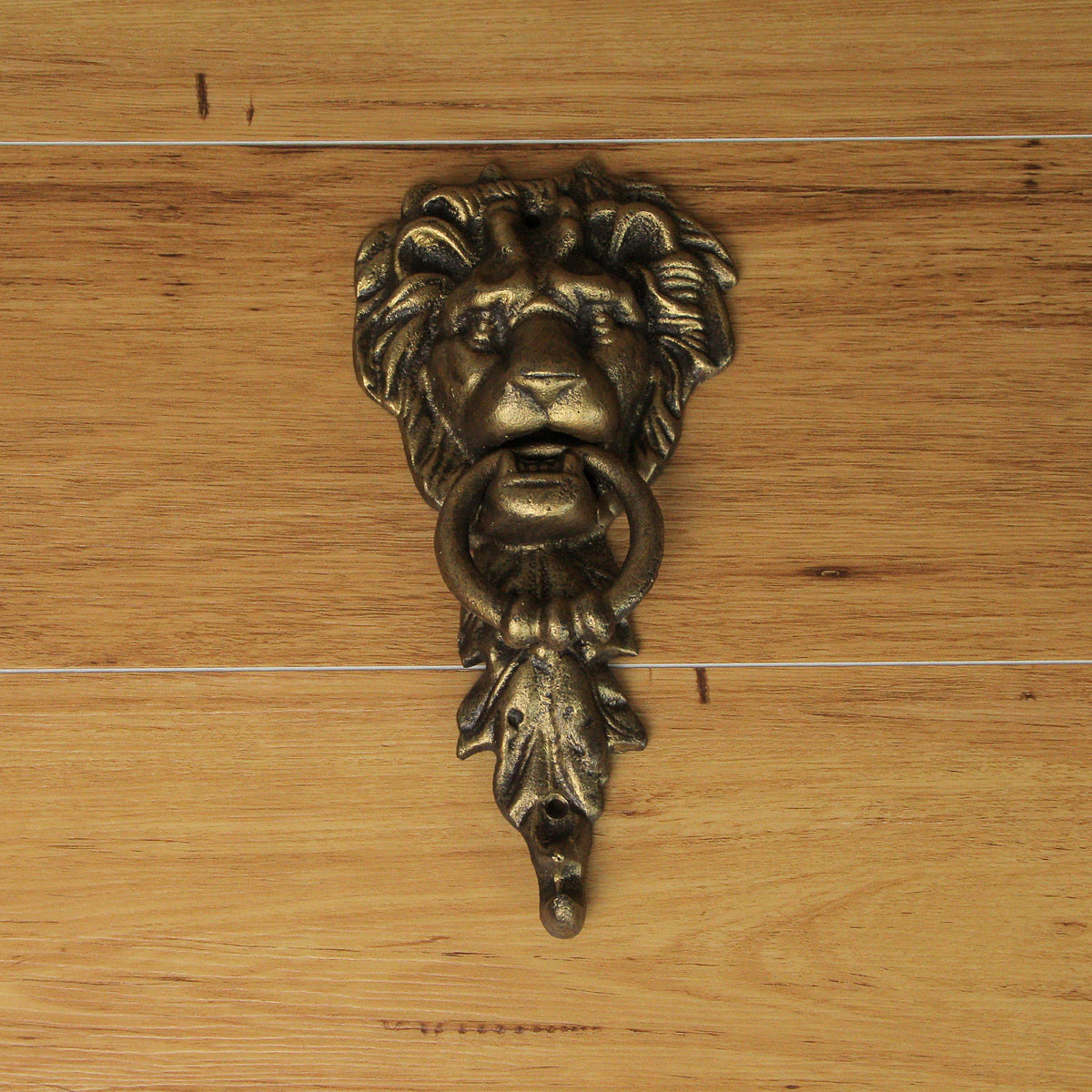 10-Inch Vintage Lion Door Knocker — Antique Bronze Cast Iron