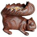 Squirrel Feeder, Cast Iron, Antique Brown
