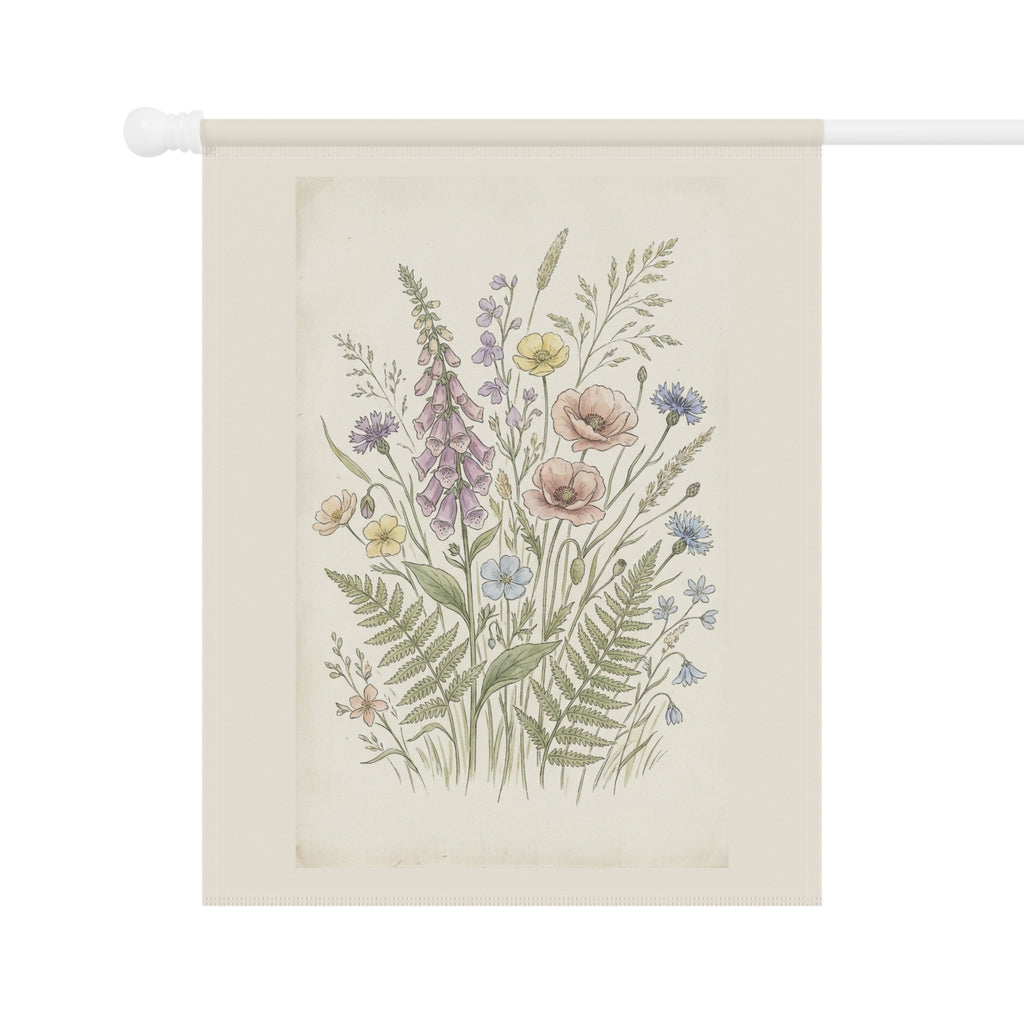 Wildflower Garden Flag — Botanical House Banner for Porch & Yard