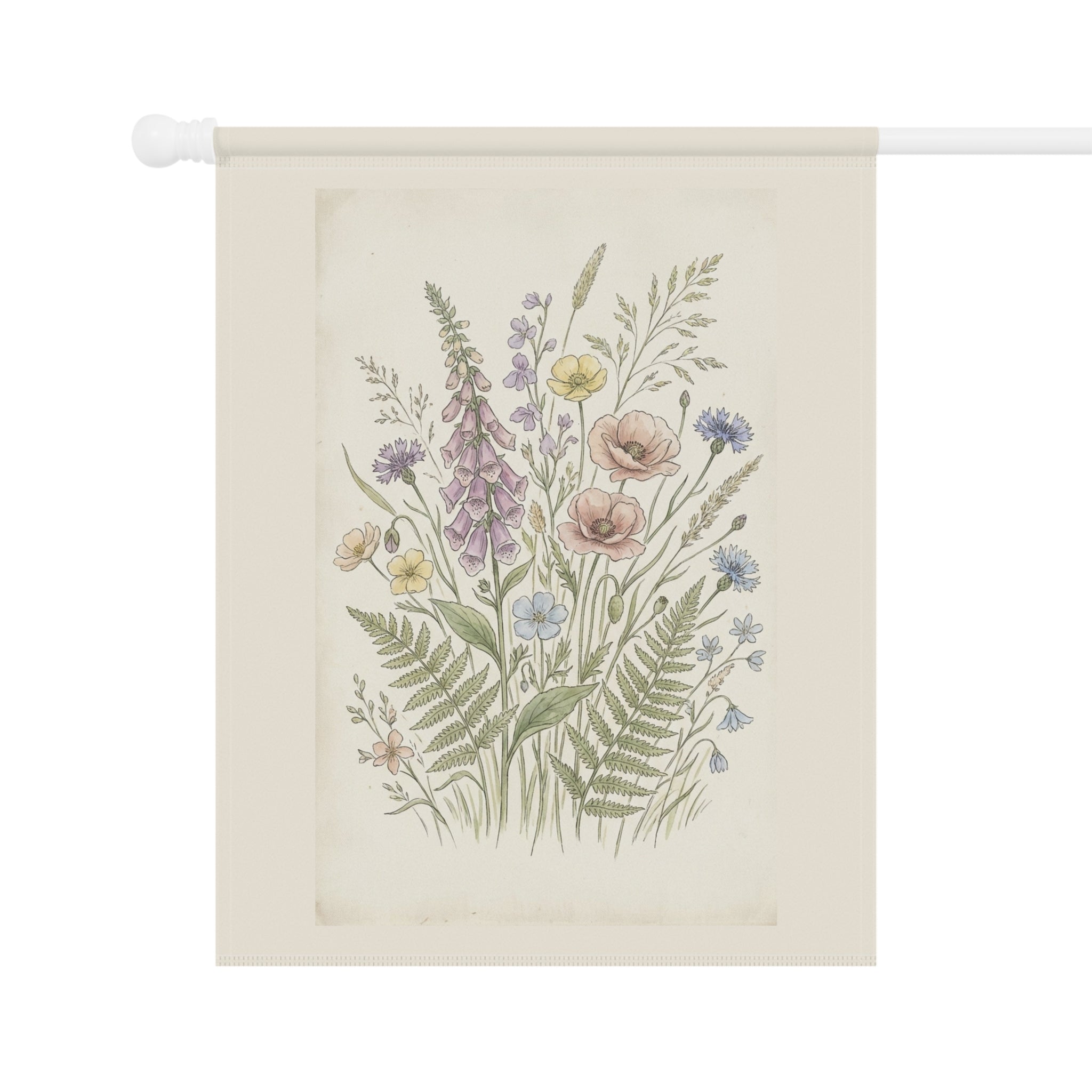Wildflower Garden Flag — Botanical House Banner for Porch & Yard