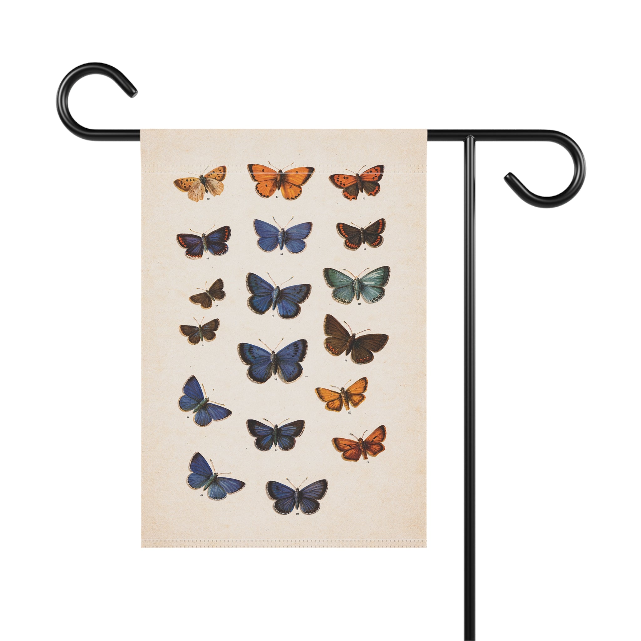 Vintage Butterfly Garden Flag — Floral House Banner