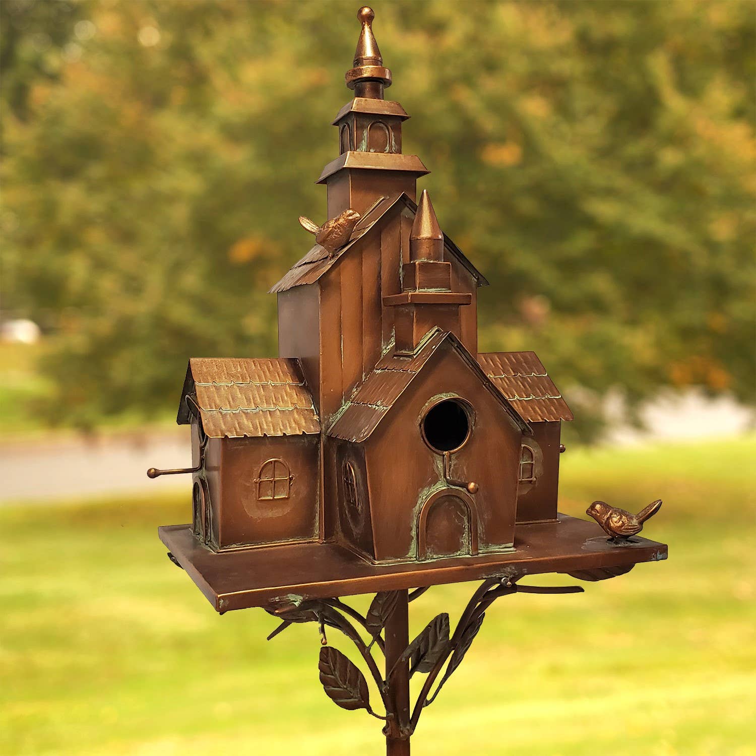 Large Copper-Colored Multi-Home Birdhouse "Montana"