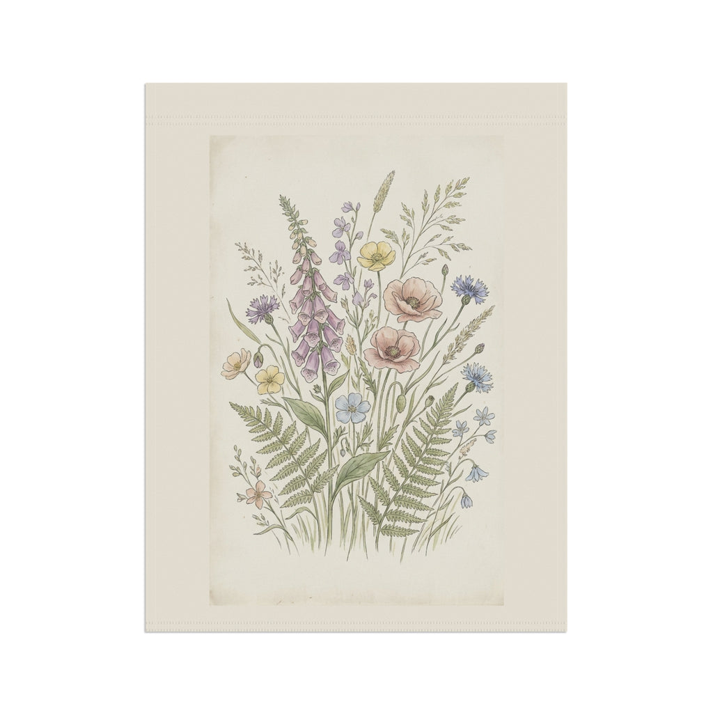 Wildflower Garden Flag — Botanical House Banner for Porch & Yard
